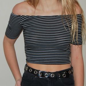 Striped Off the Shoulder Urban Top